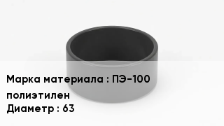 Заглушка полиэтиленовая ПЭ-100 полиэтилен D=63